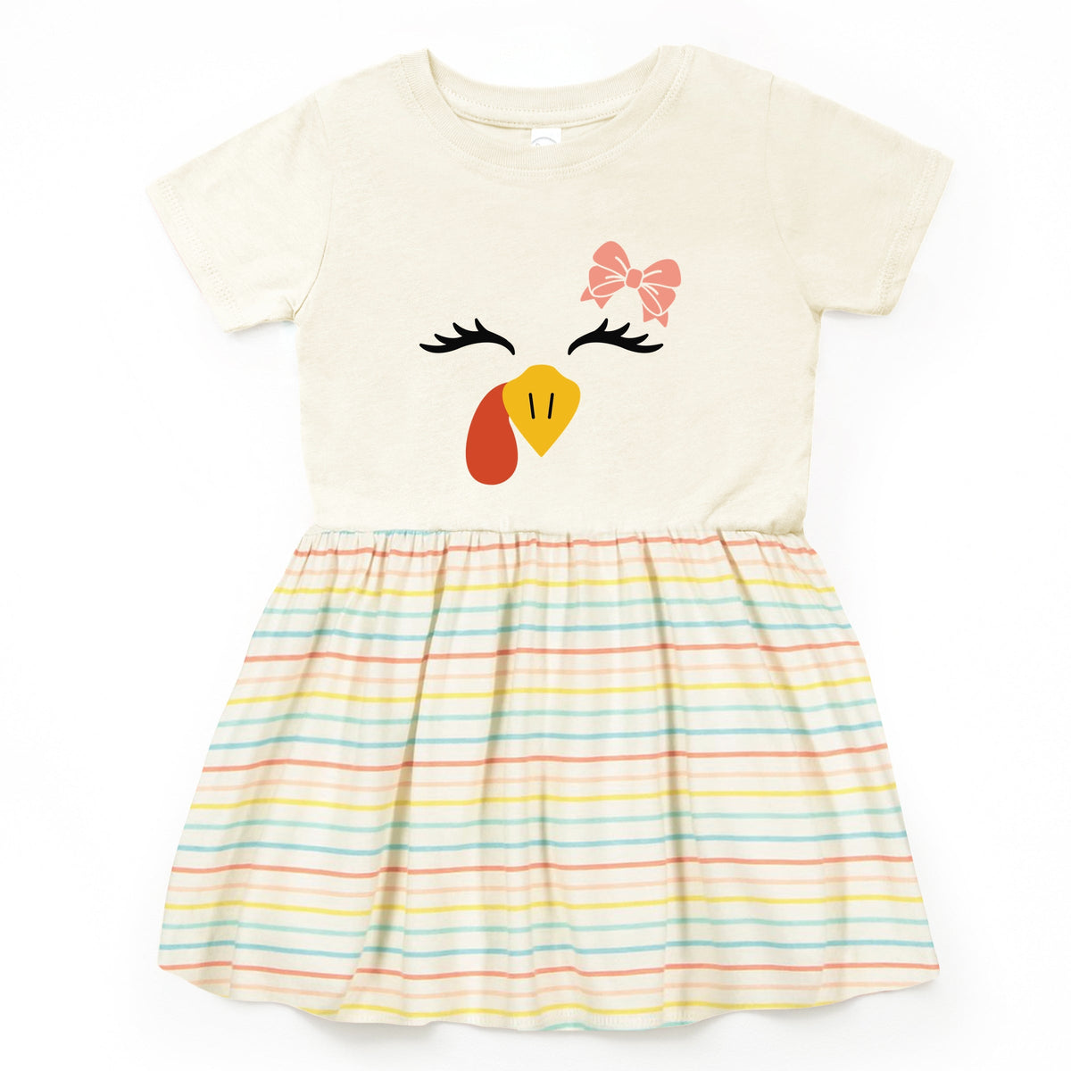 Turkey Face Bow  - Kids Toddler Dress