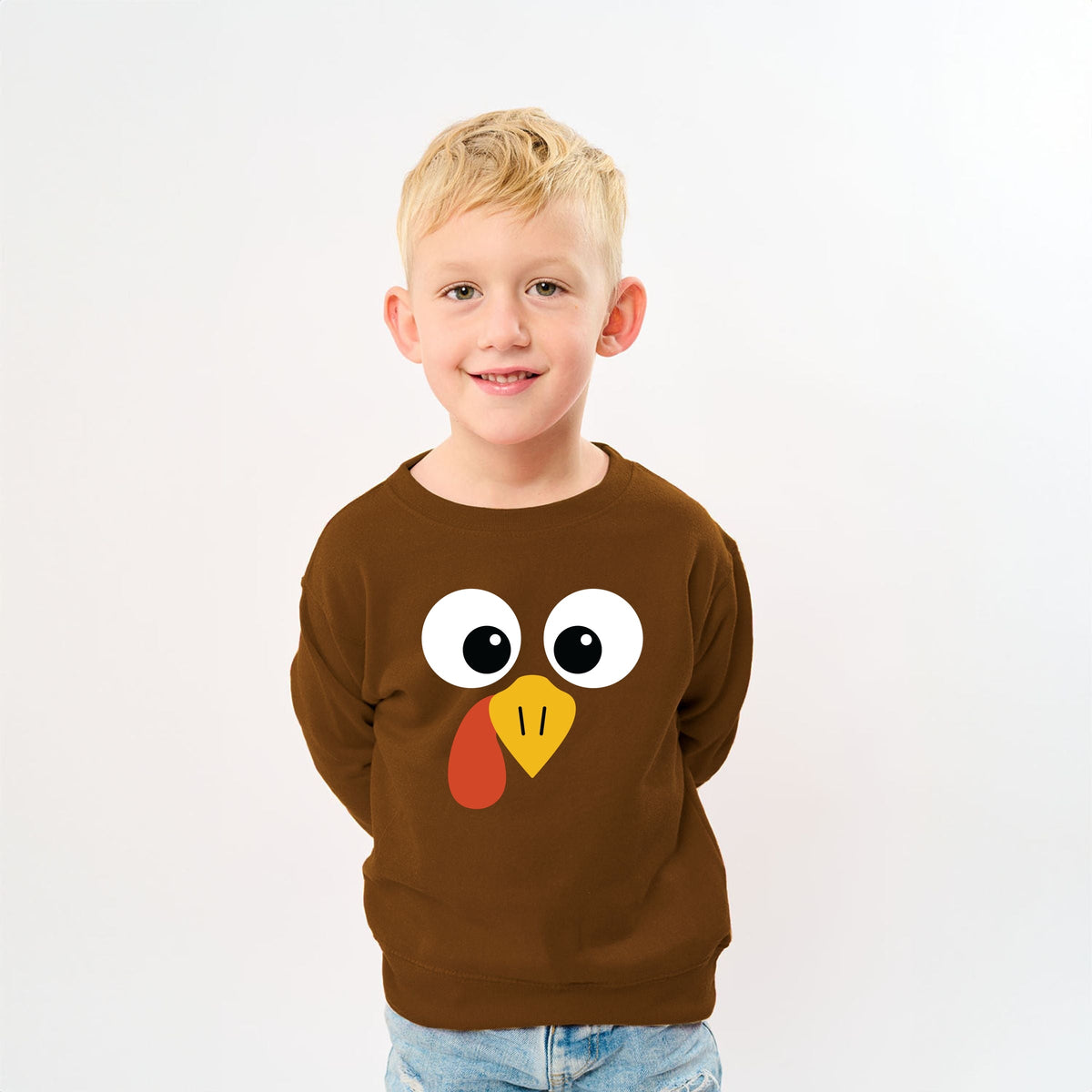 Turkey Face Big Eyes - Kid's Toddler Sweatshirt and Kid's Youth Sweatshirt