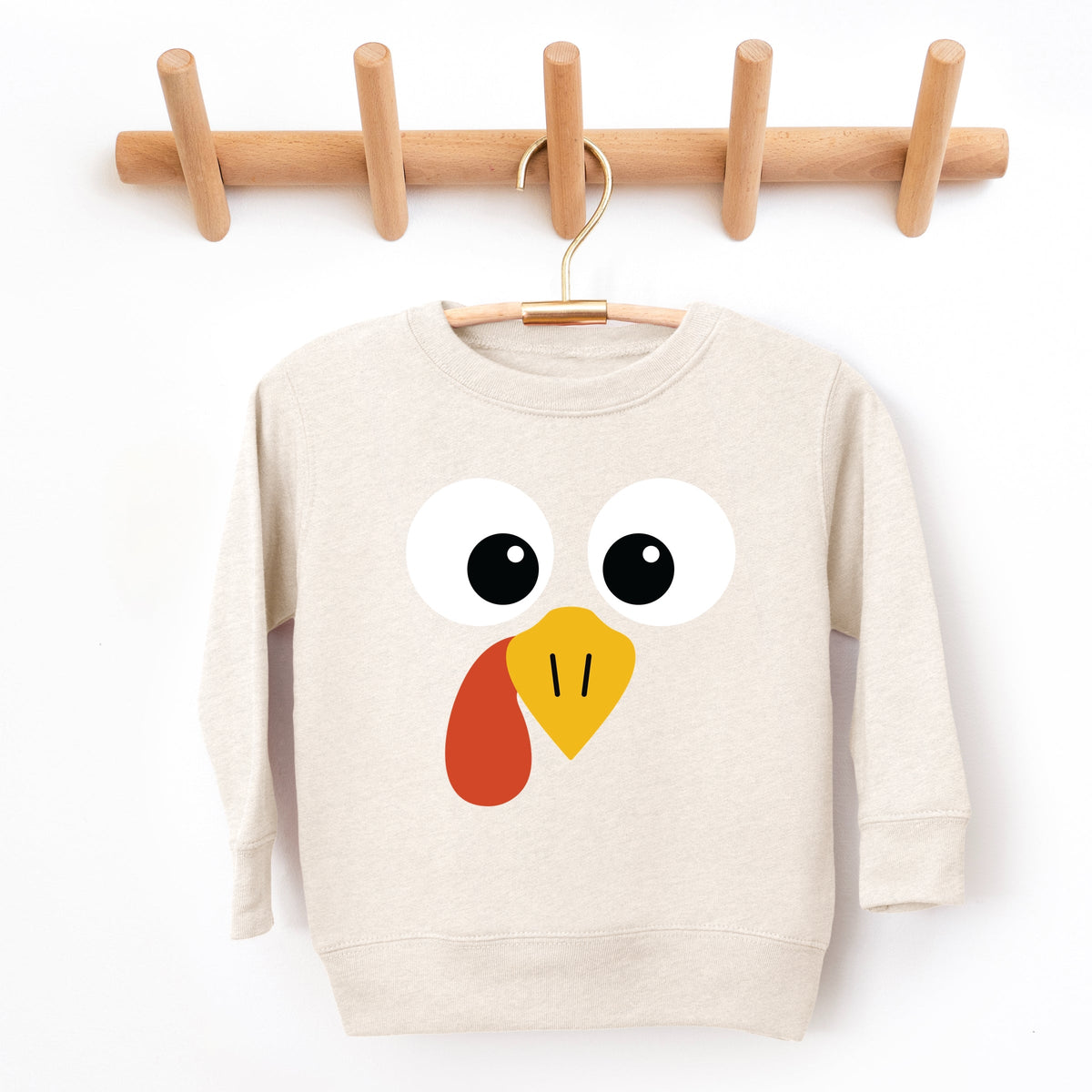 Turkey Face Big Eyes - Kid's Toddler Sweatshirt and Kid's Youth Sweatshirt