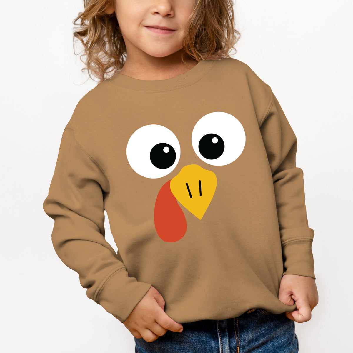 Turkey Face Big Eyes - Kid's Toddler Sweatshirt and Kid's Youth Sweatshirt