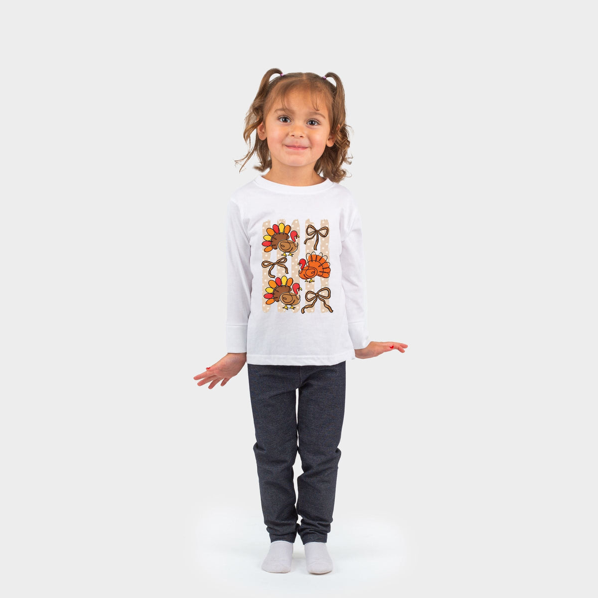 Turkey Linework - Toddler Long Sleeve Graphic Tee