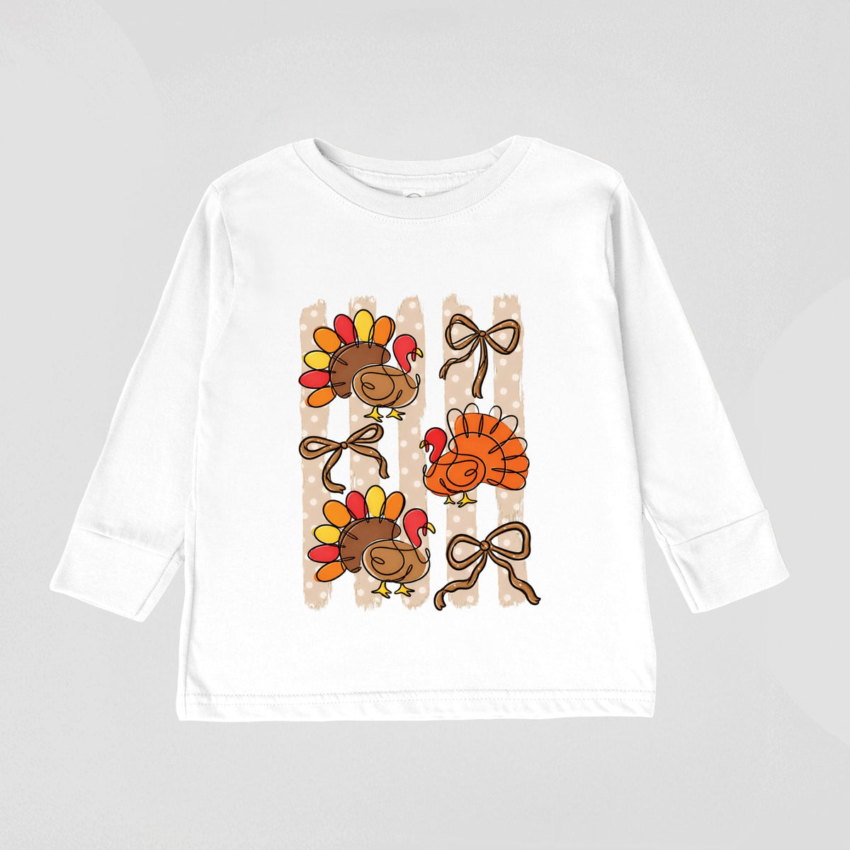 Turkey Linework - Toddler Long Sleeve Graphic Tee