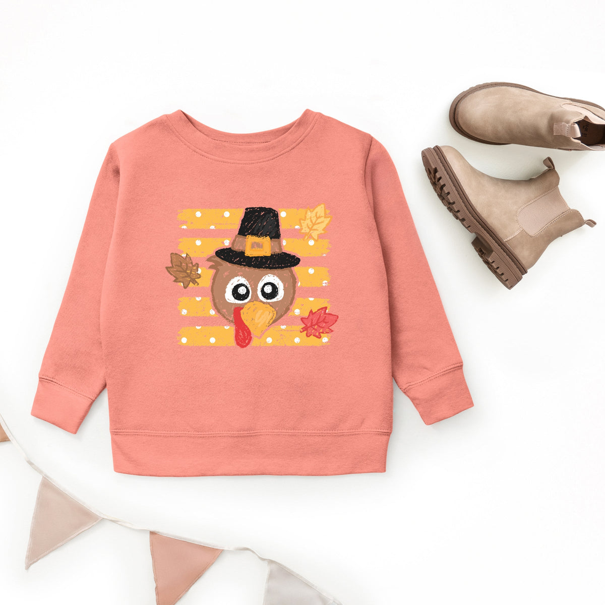 Hand Drawn Boy Turkey - Youth Graphic Sweatshirt