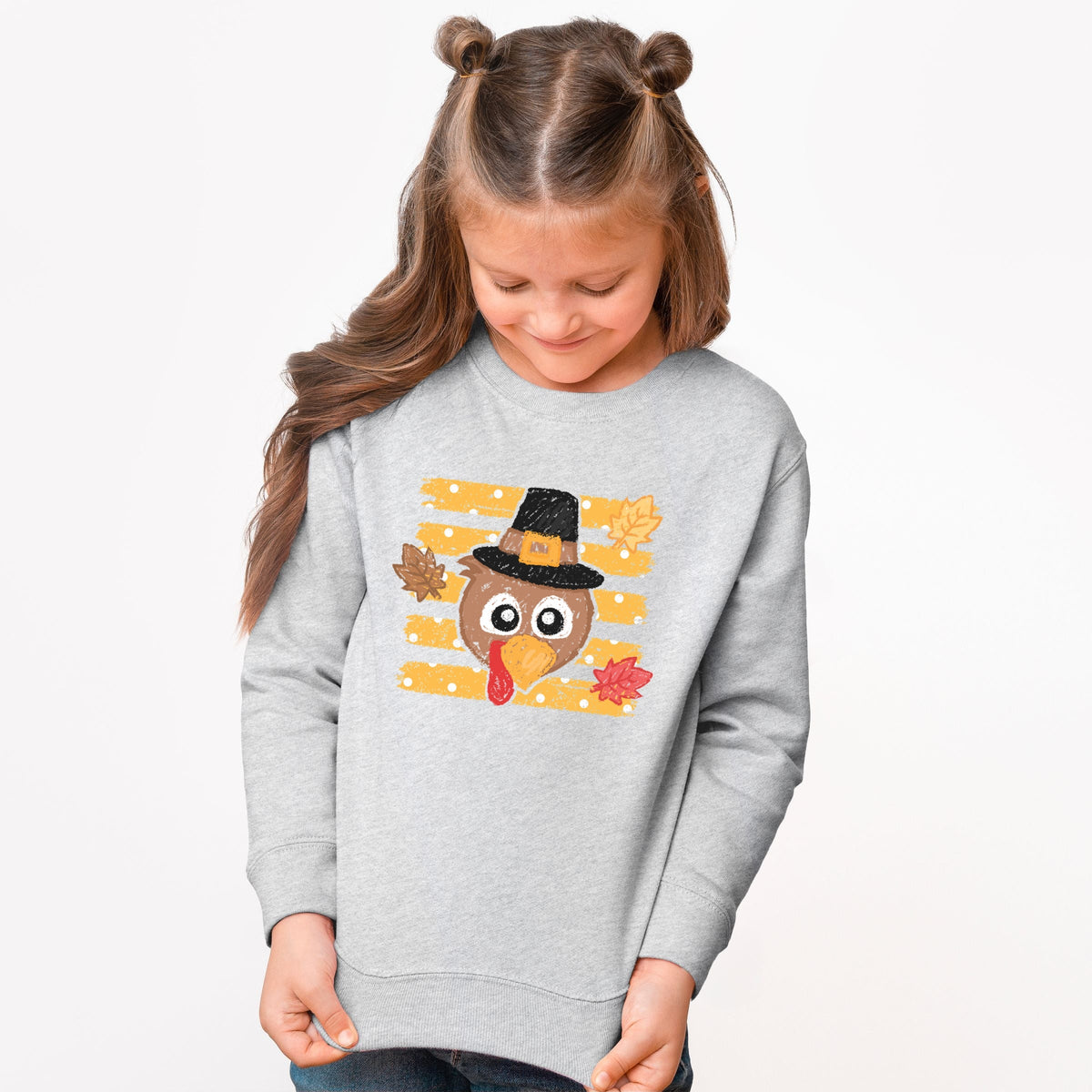 Hand Drawn Boy Turkey - Youth Graphic Sweatshirt