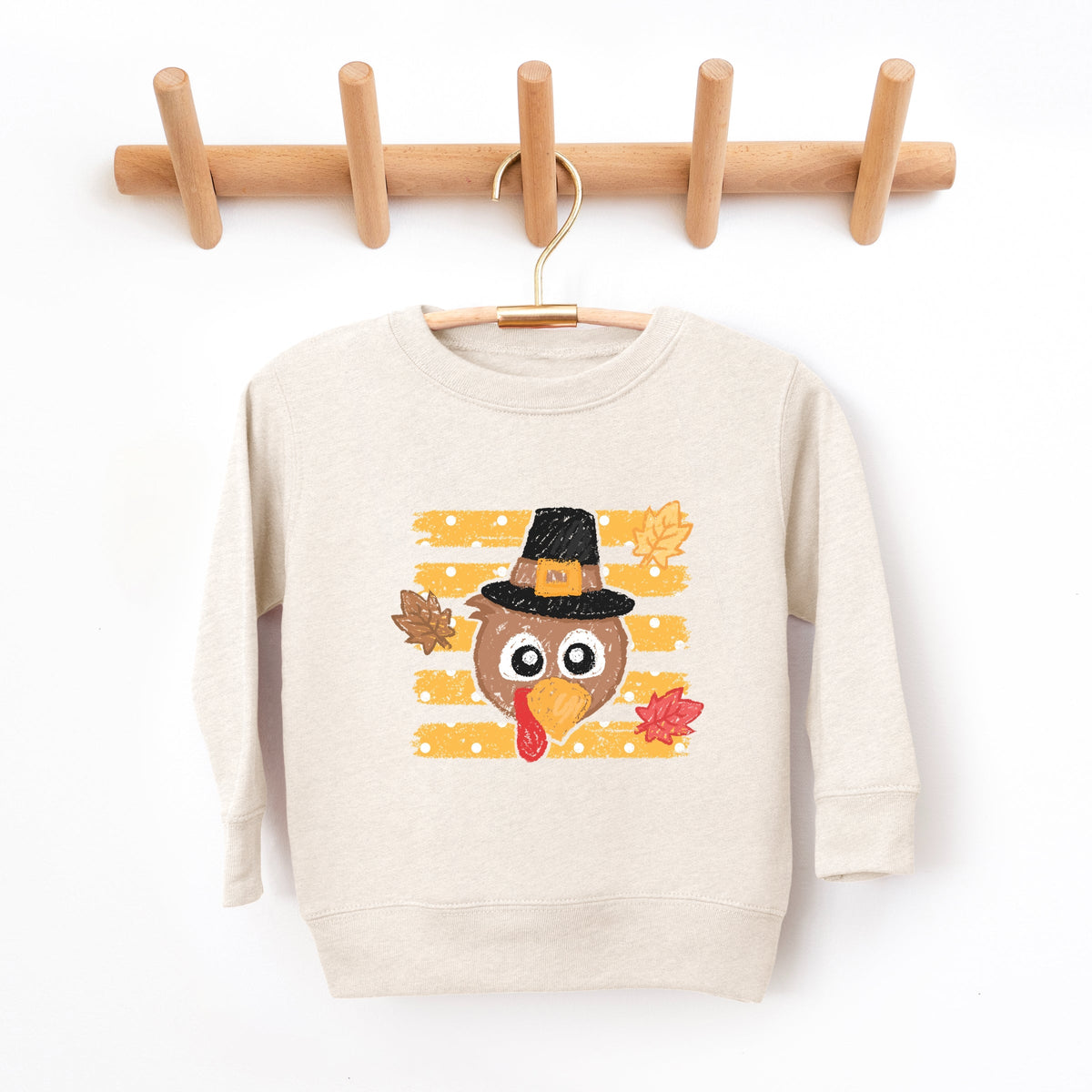 Hand Drawn Boy Turkey - Toddler Graphic Sweatshirt