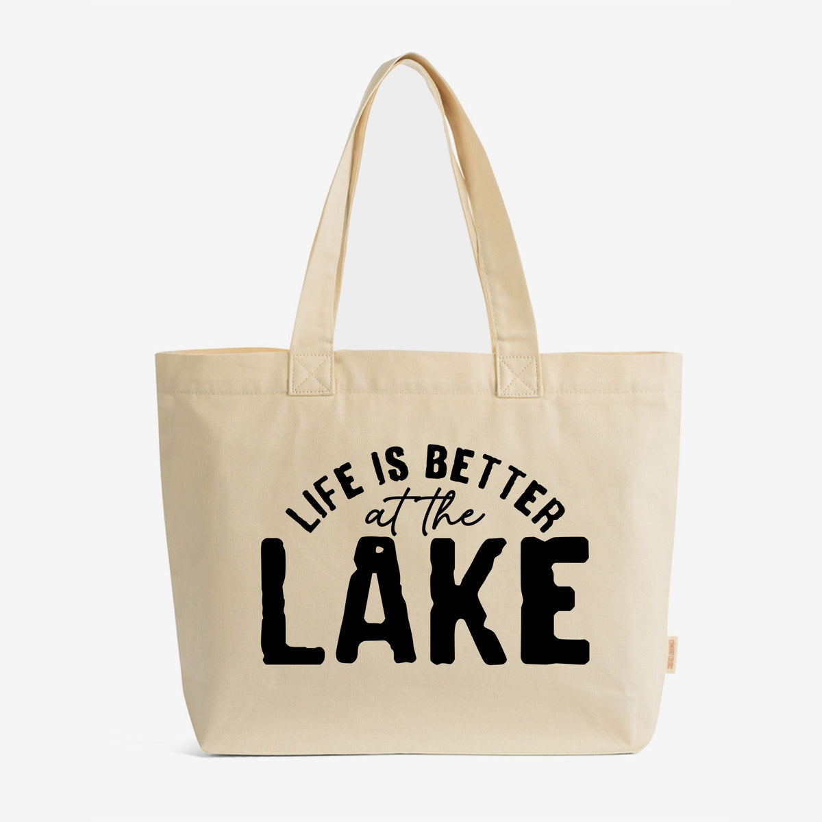 Life Is Better At The Lake Curved - Zippered Canvas Tote