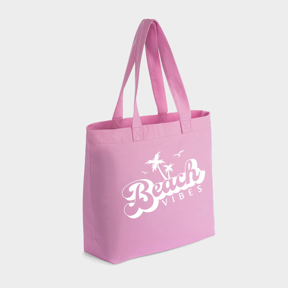 Beach Vibes Palm Trees - Zippered Canvas Tote