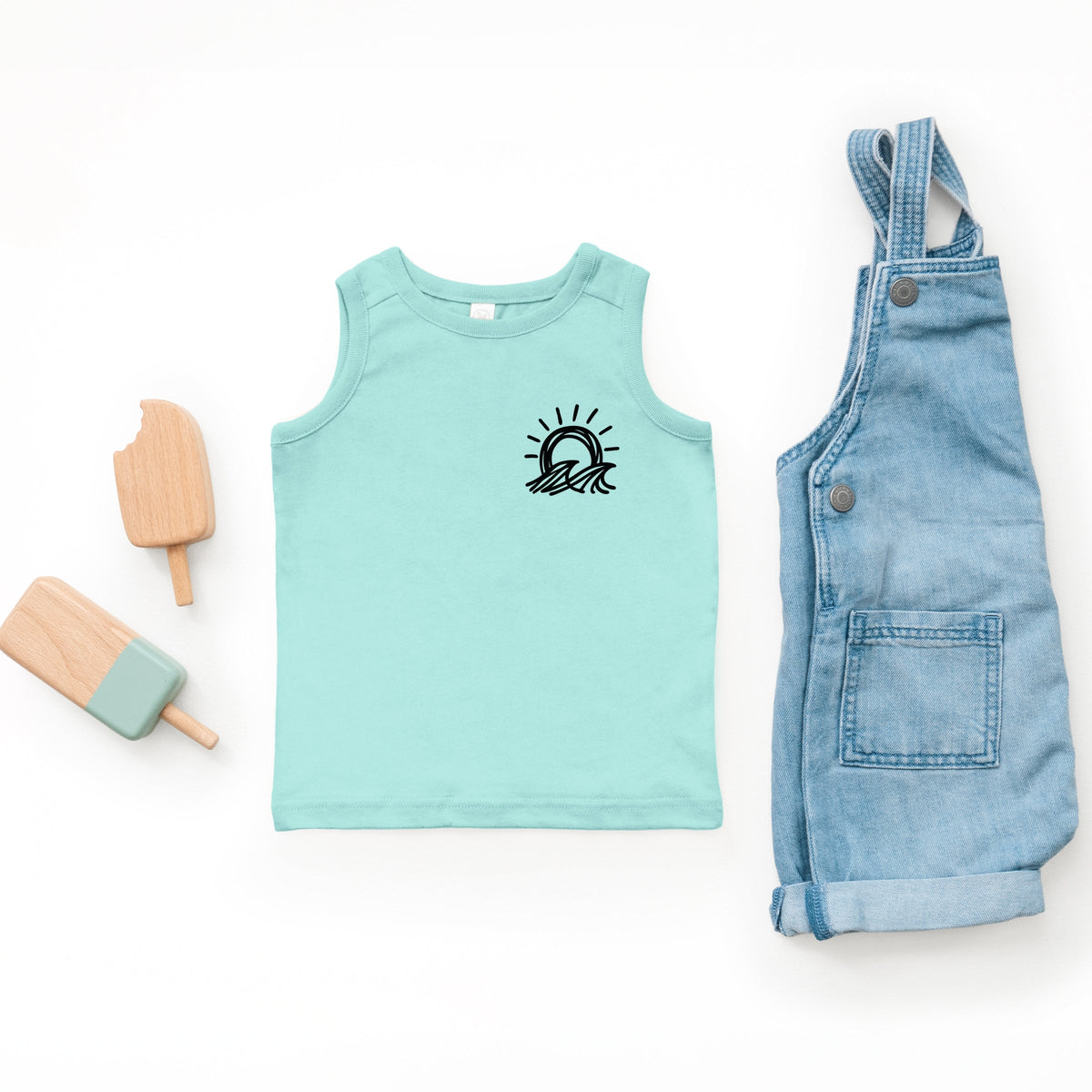 Sun and Waves Sketch - Toddler Graphic Tank