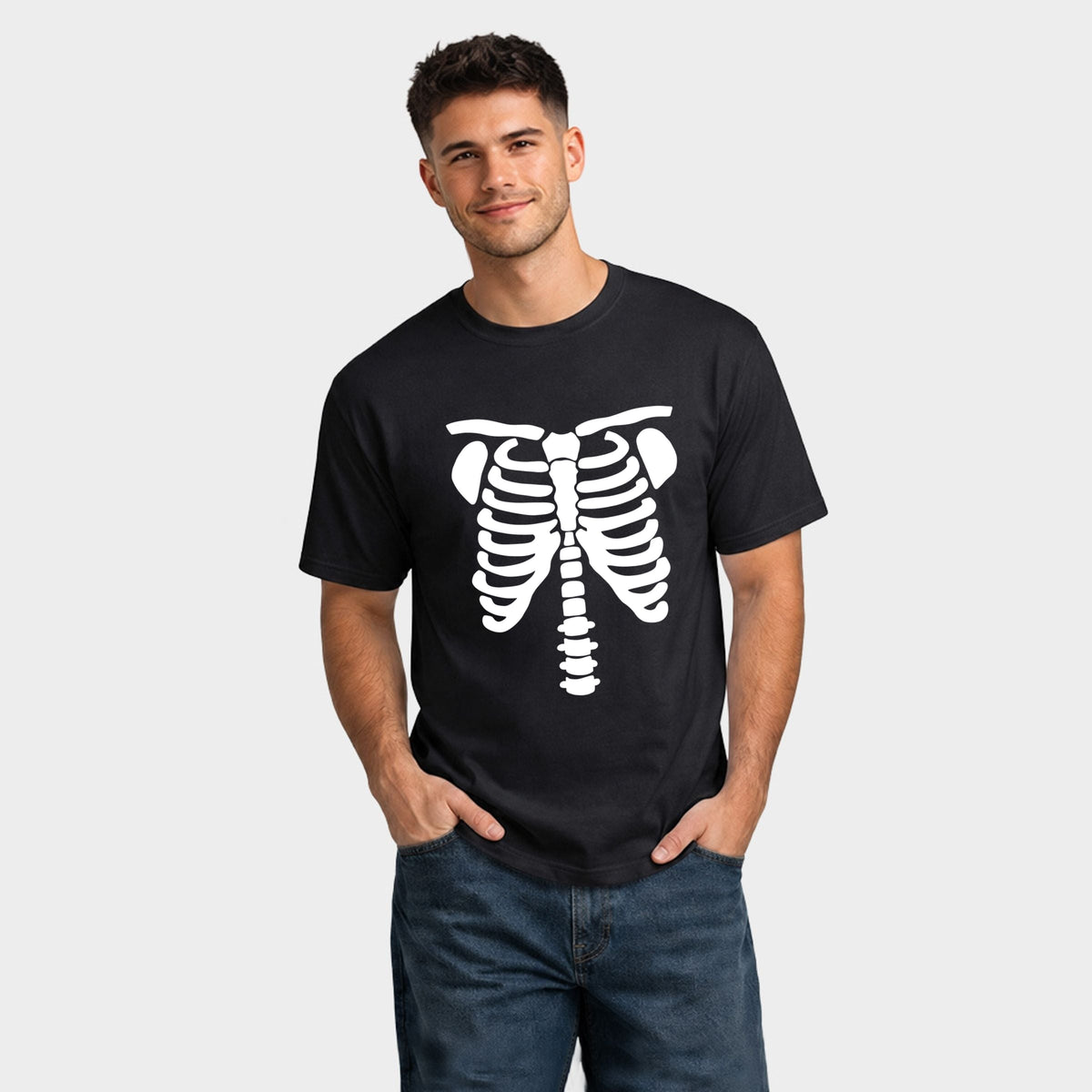 Skeleton - Men's Garment Dyed Graphic T-Shirt
