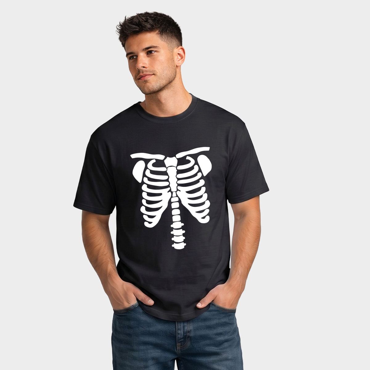 Skeleton - Men's Garment Dyed Graphic T-Shirt
