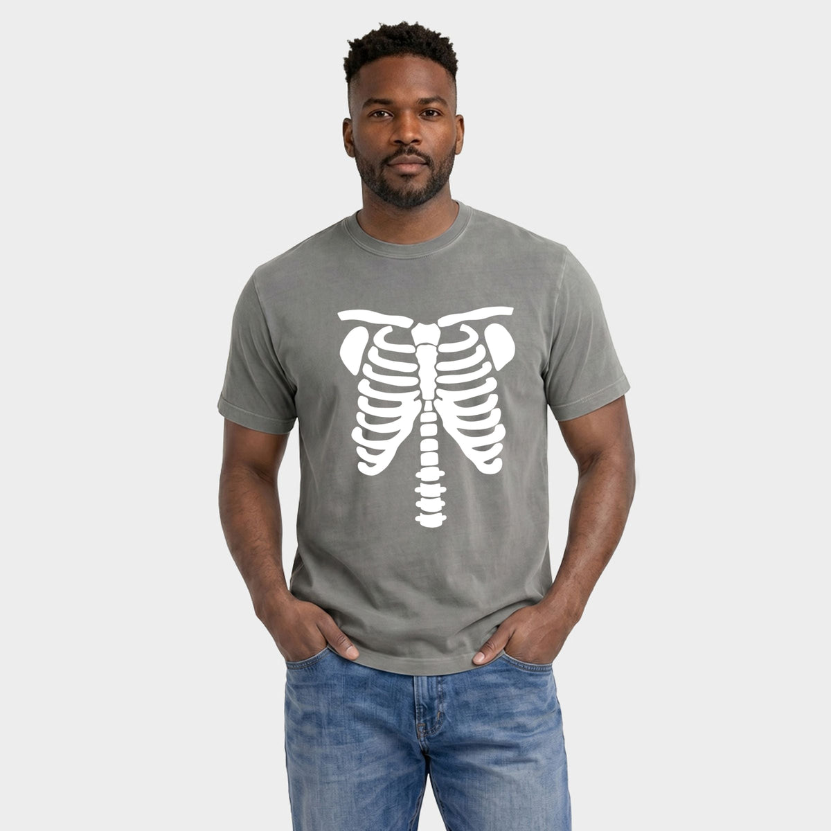 Skeleton - Men's Garment Dyed Graphic T-Shirt