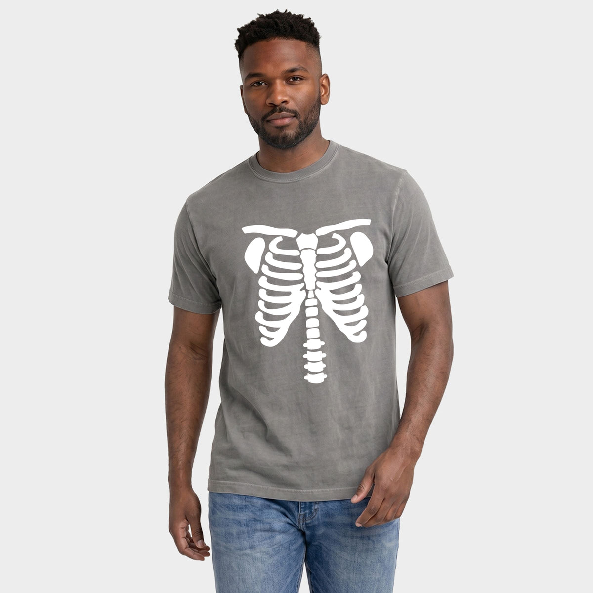Skeleton - Men's Garment Dyed Graphic T-Shirt