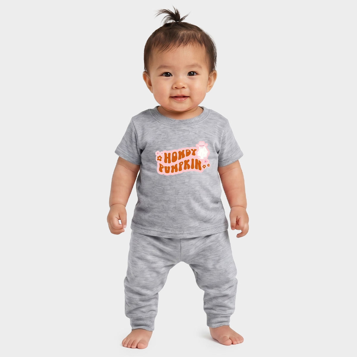 Howdy Pumpkin Ghost - Infant Jogger Pant Crew Set