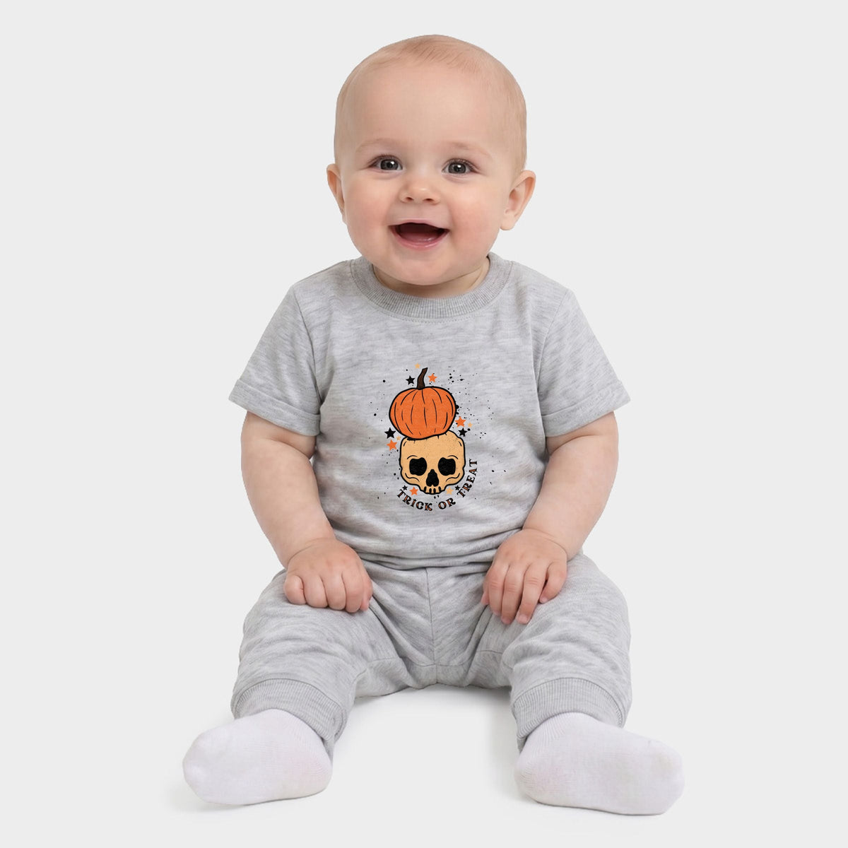Trick Or Treat Skull - Infant Jogger Pant Crew Set