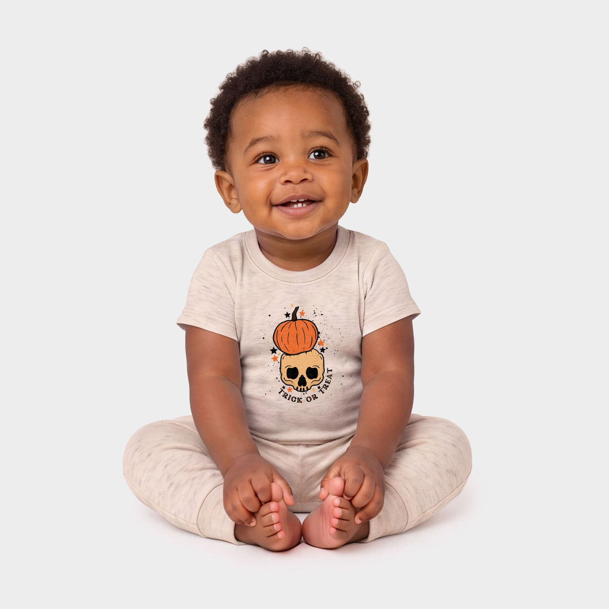 Trick Or Treat Skull - Infant Jogger Pant Crew Set