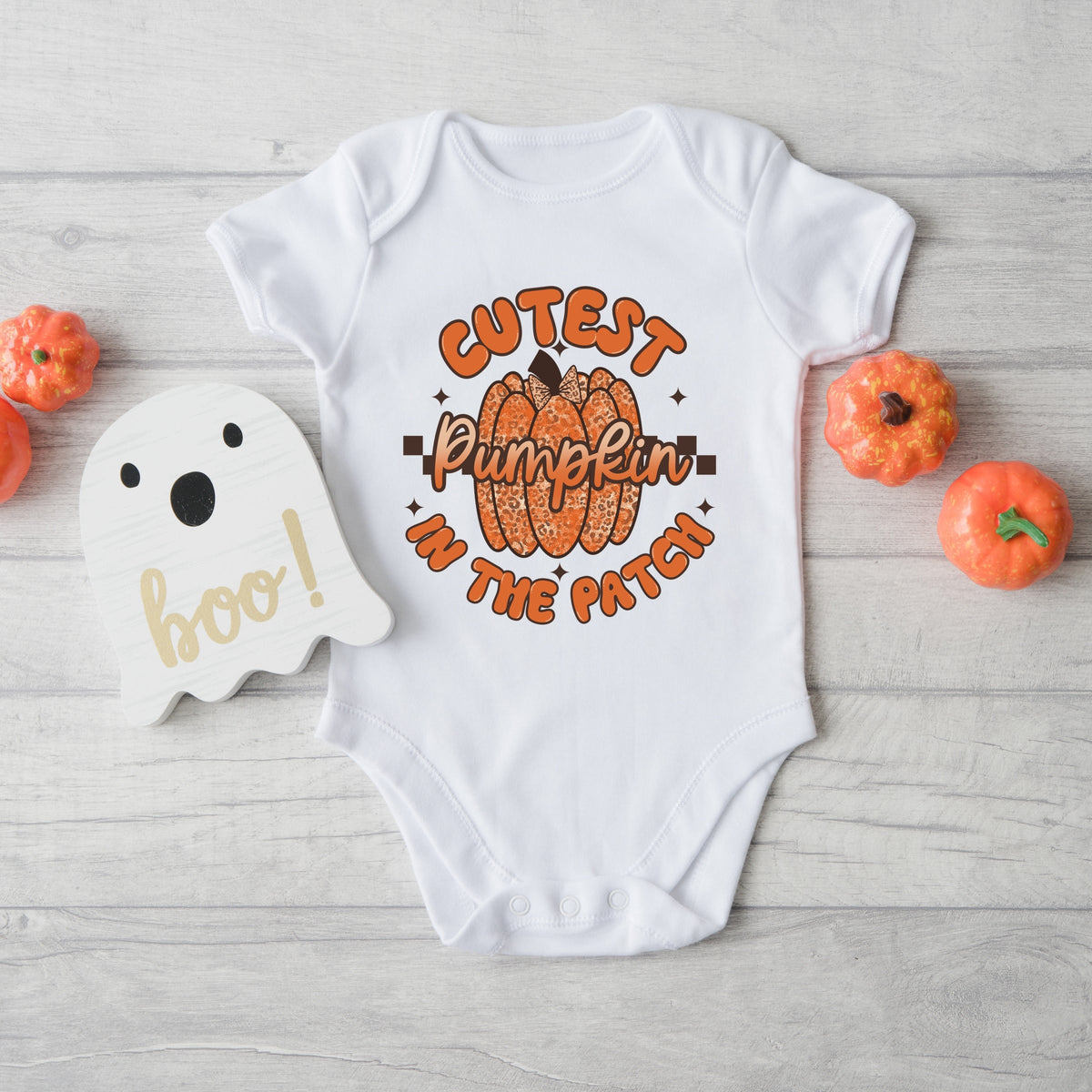 Cutest Pumpkin Leopard Print - Baby Short Sleeve Graphic Bodysuit