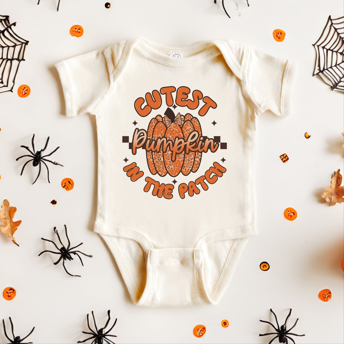 Cutest Pumpkin Leopard Print - Baby Short Sleeve Graphic Bodysuit