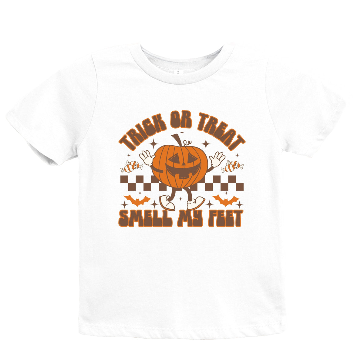 Smell My Feet Checkered - Youth Short Sleeve Graphic T-Shirt
