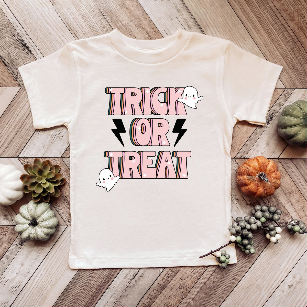 Trick Or Treat Lightning Bolt - Toddler Short Sleeve Graphic T-Shirt