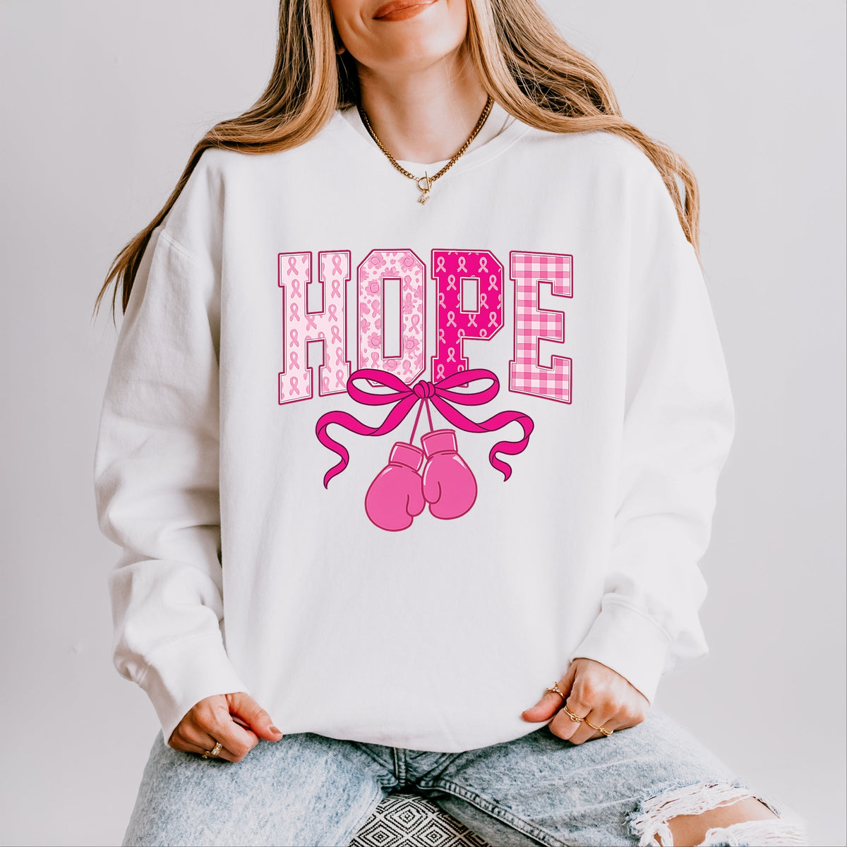 Hope Boxing Gloves - Women's Lightweight Garment Dyed Sweatshirt