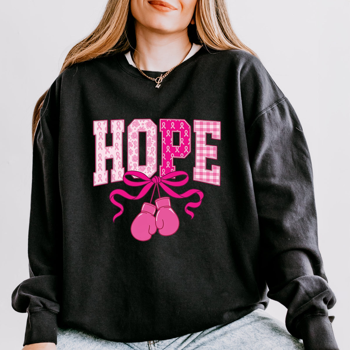 Hope Boxing Gloves - Women's Lightweight Garment Dyed Sweatshirt