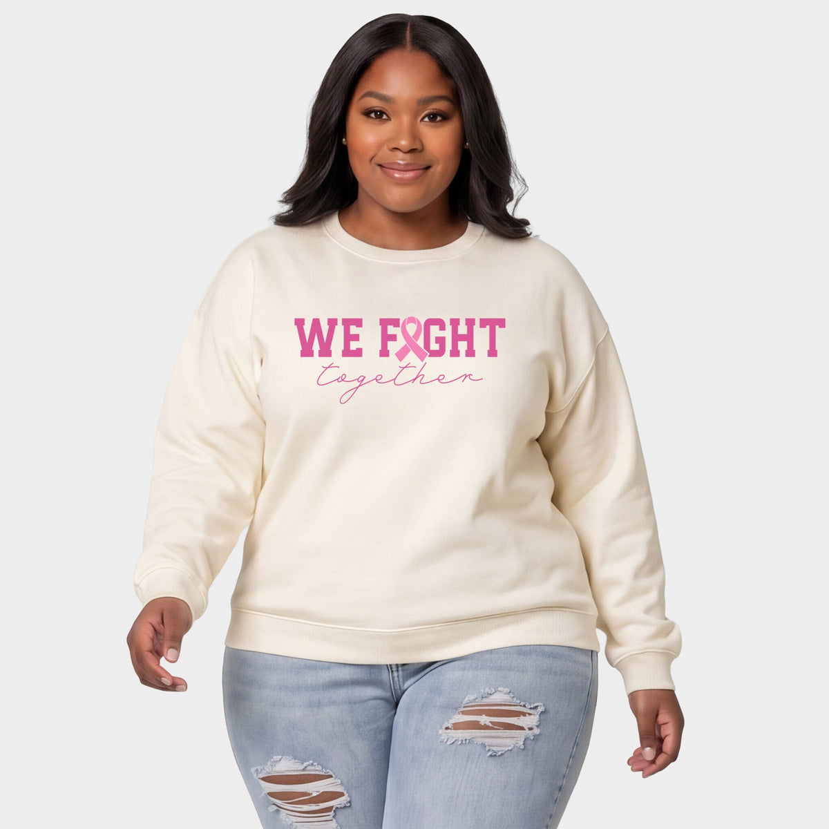 We Fight Together Ribbon -  Women's Plus Sweatshirt