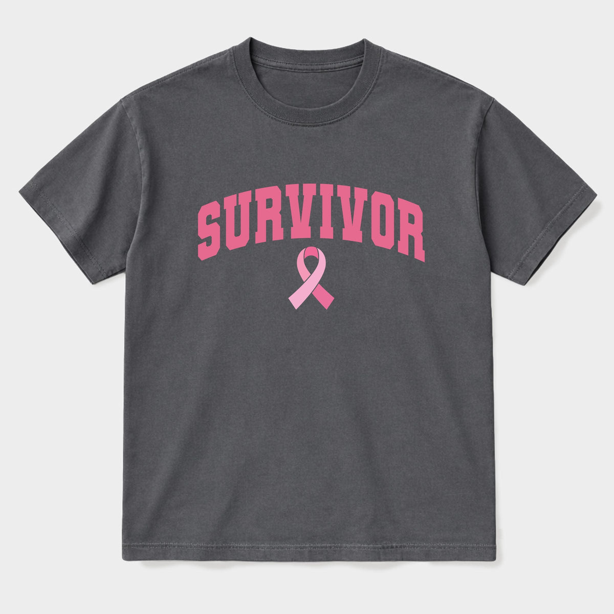 Survivor Arched Ribbon - Women's Plus Garment Dyed Tee