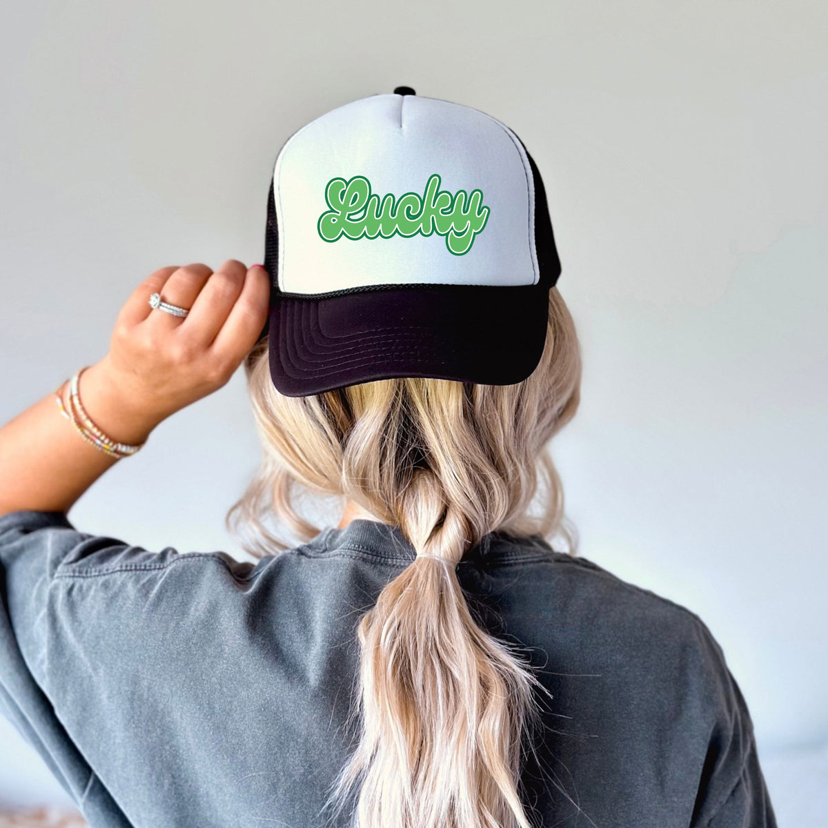 Green Lucky Cursive | Foam Trucker Hat