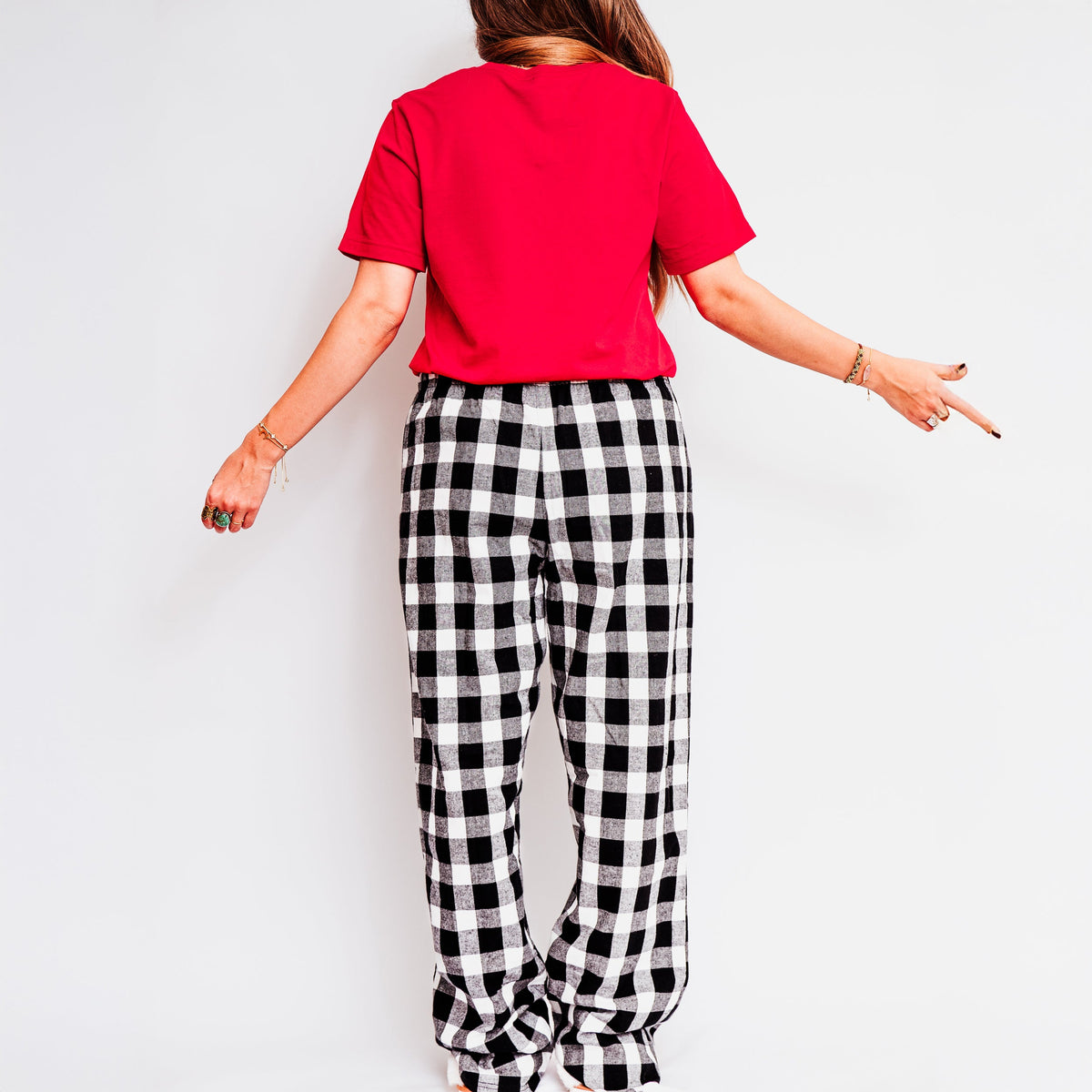 Deck The Halls Bold Cursive | Plaid Pajama Set