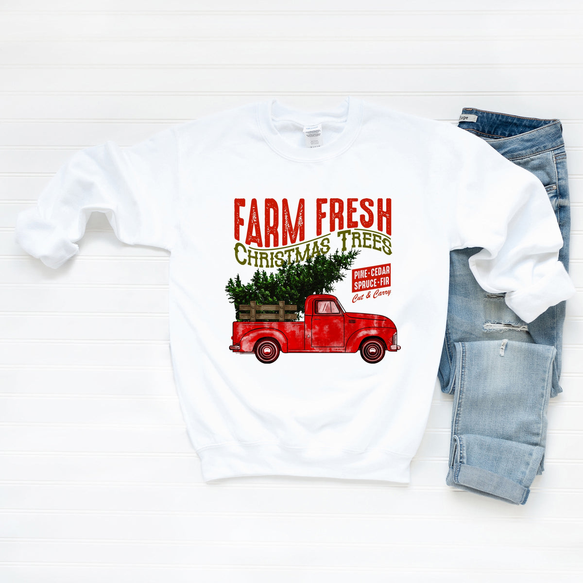 Farm Fresh Christmas Trees Truck - Women's Sweatshirt