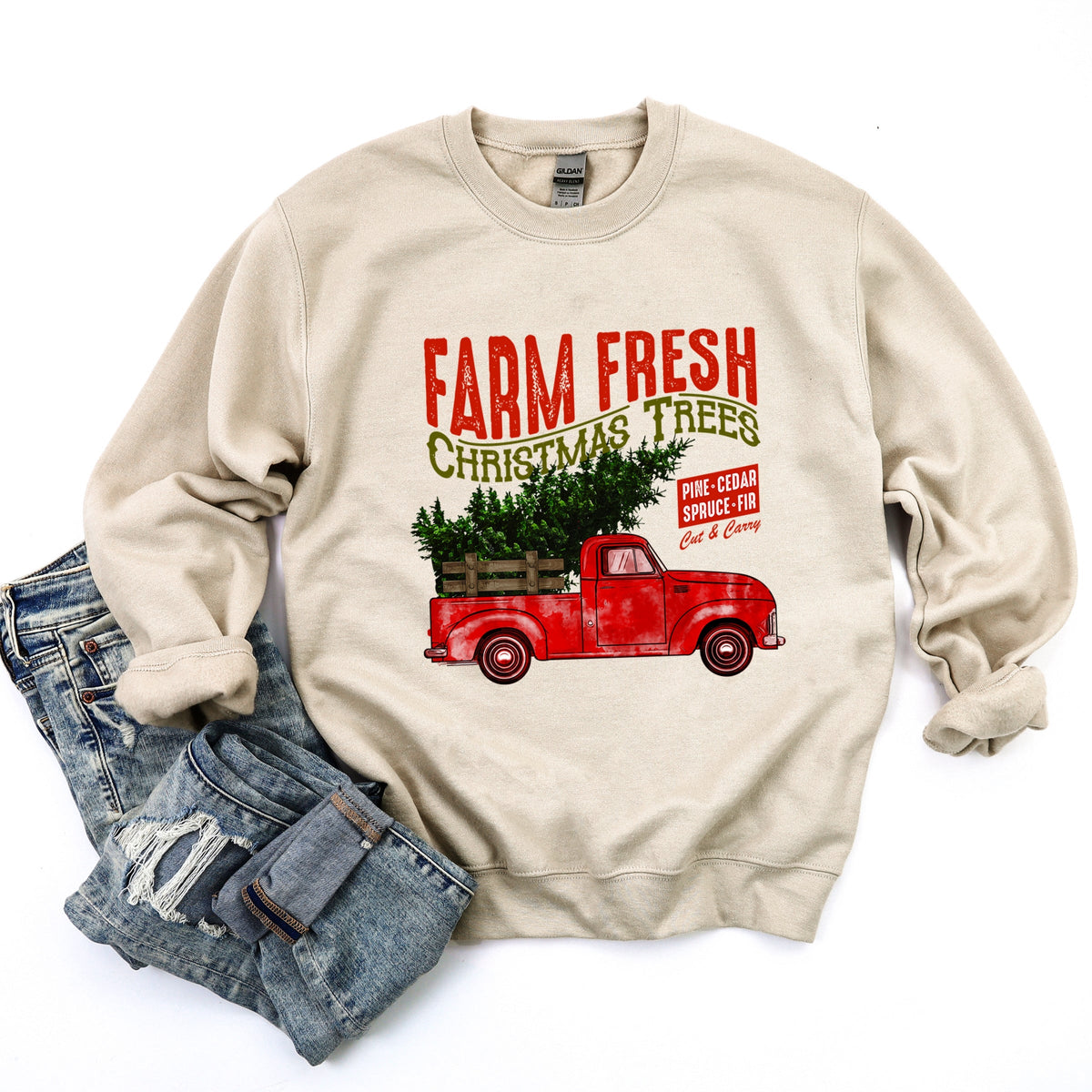 Farm Fresh Christmas Trees Truck - Women's Sweatshirt
