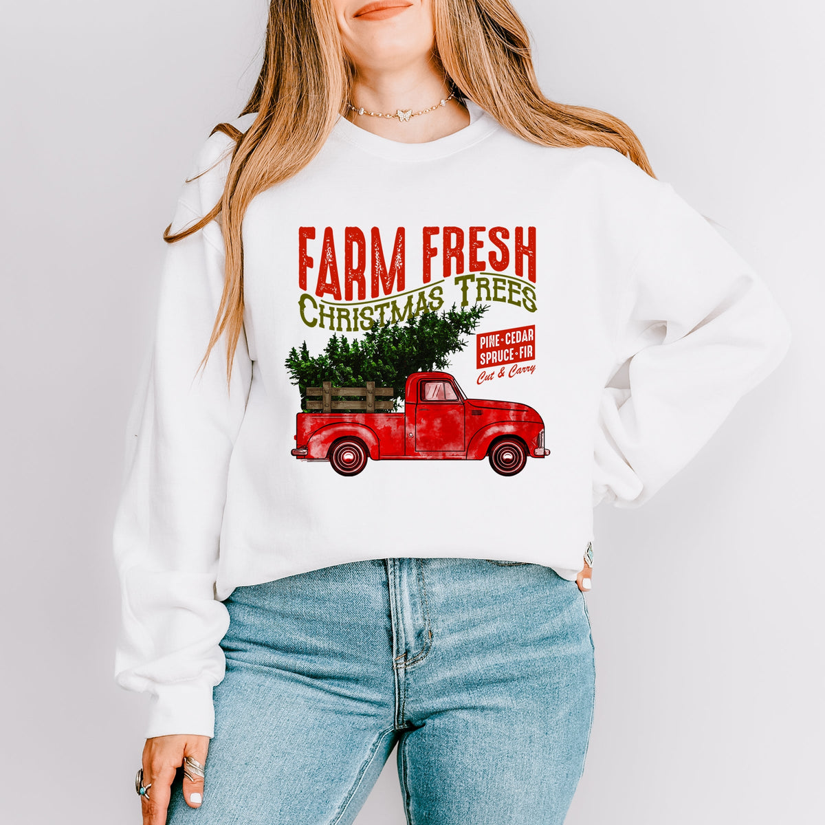 Farm Fresh Christmas Trees Truck - Women's Sweatshirt