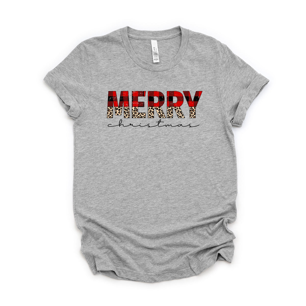 Buffalo Plaid Merry Christmas - Women's Short Sleeve Graphic T-Shirt