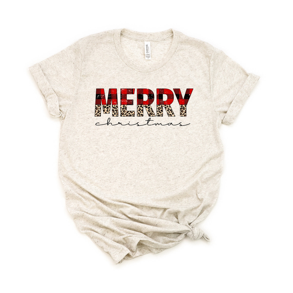 Buffalo Plaid Merry Christmas - Women's Short Sleeve Graphic T-Shirt