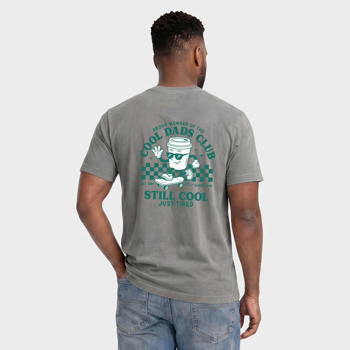 Cool Dads Club Coffee - Men's Garment Dyed Graphic T-Shirt