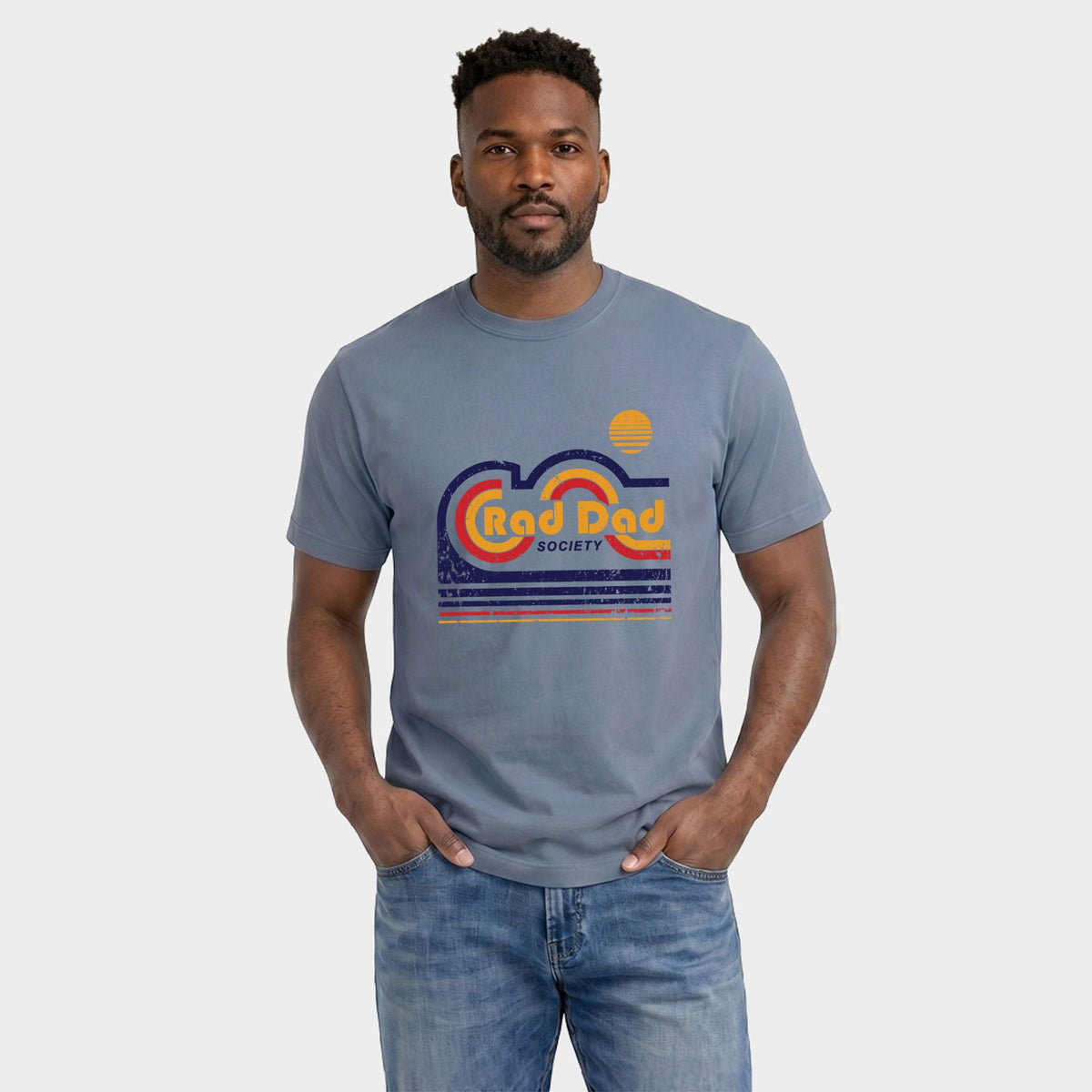Rad Dad Society Retro - Men's Garment Dyed Graphic T-Shirt