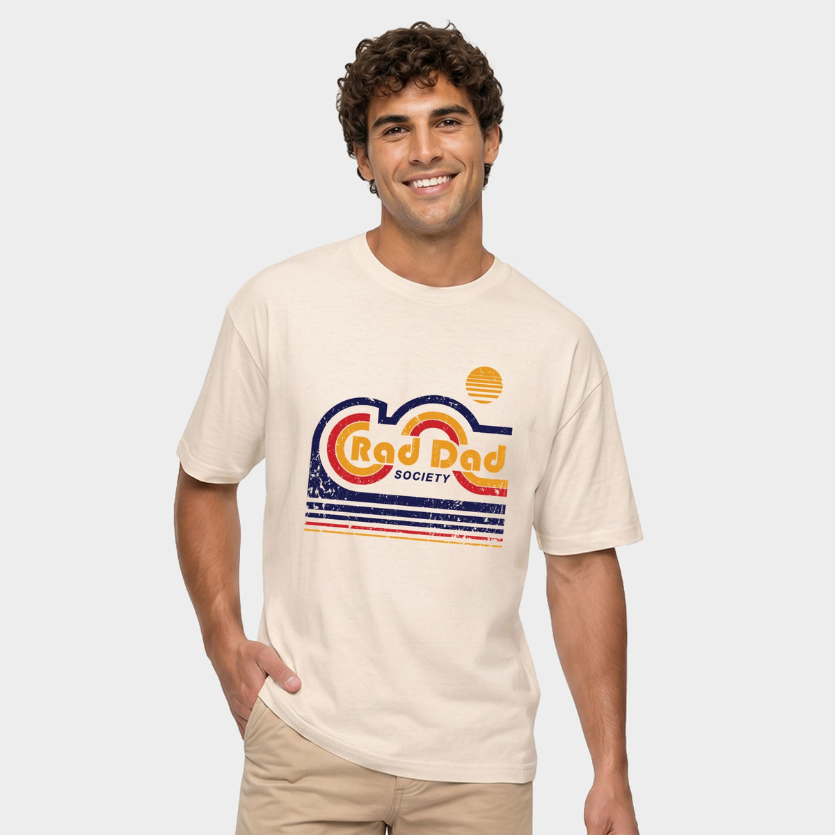 Rad Dad Society Retro - Men's Garment Dyed Graphic T-Shirt
