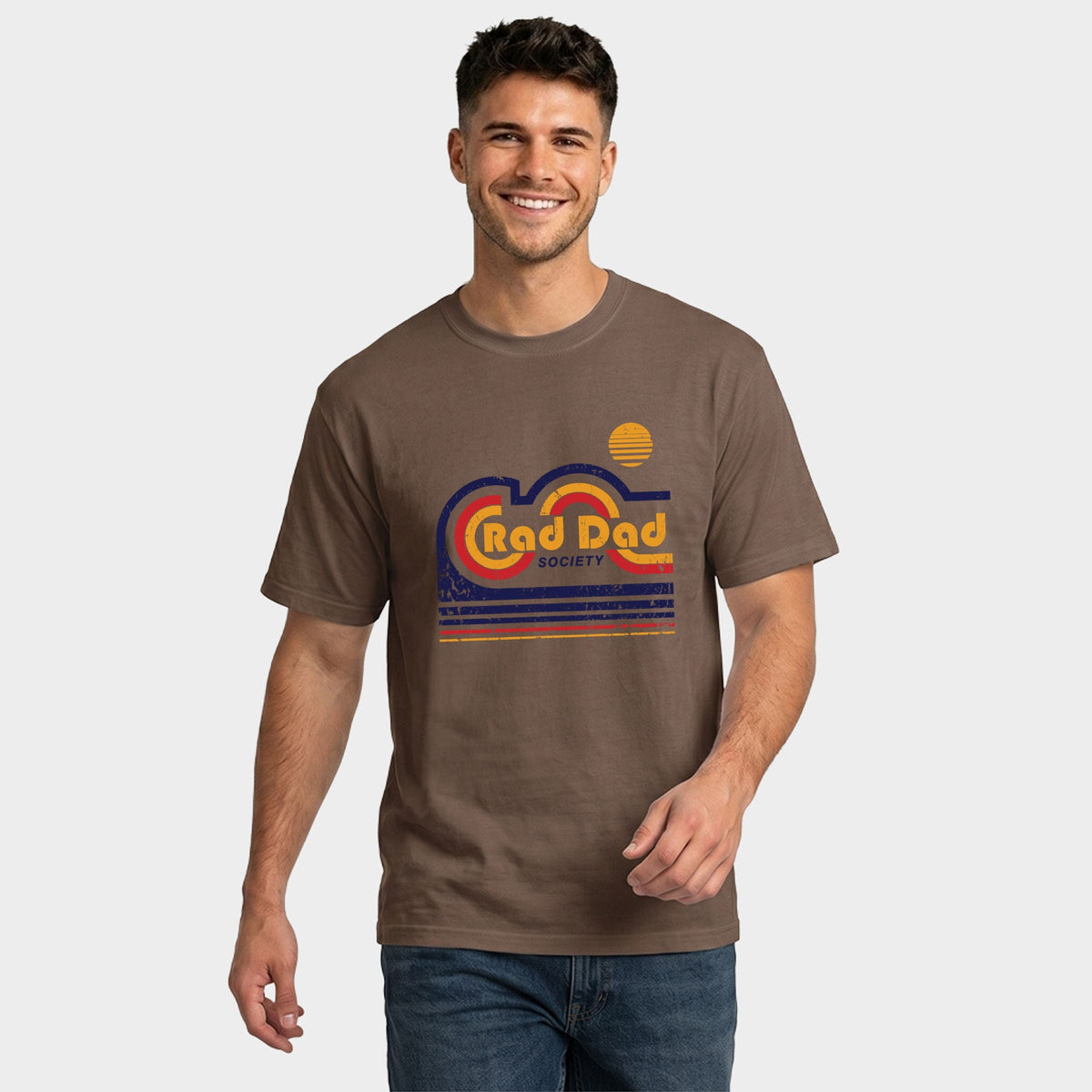 Rad Dad Society Retro - Men's Garment Dyed Graphic T-Shirt