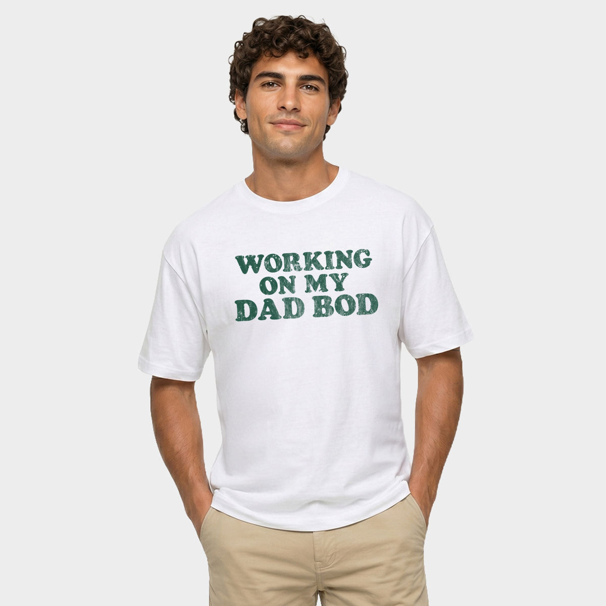 Working On My Dad Bod - Men's Garment Dyed Graphic T-Shirt