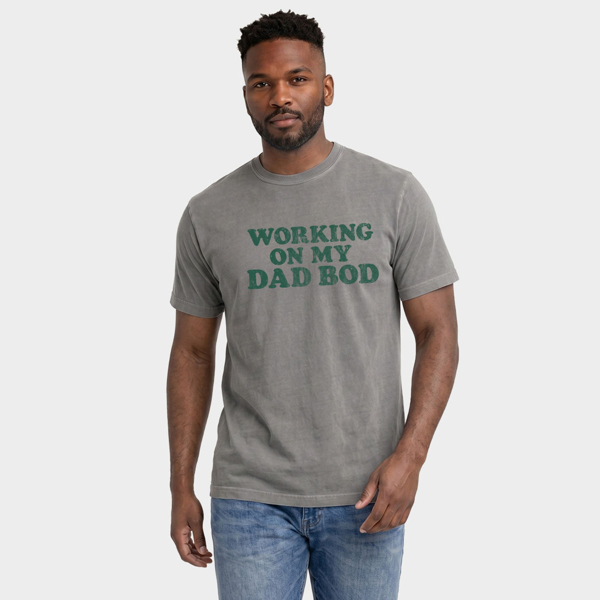 Working On My Dad Bod - Men's Garment Dyed Graphic T-Shirt