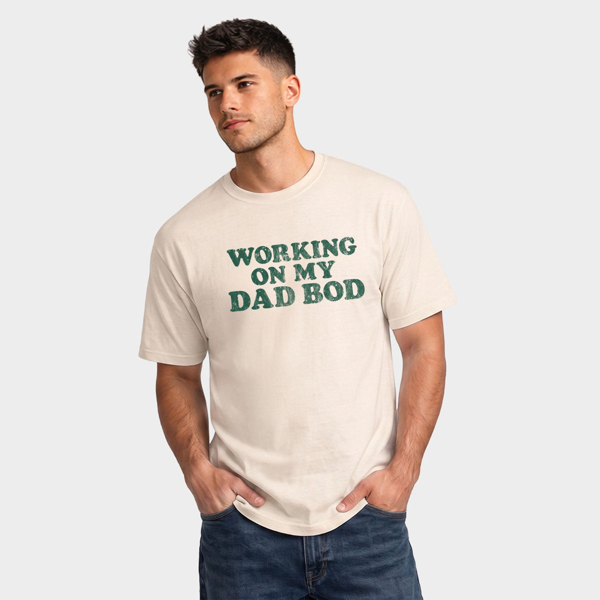 Working On My Dad Bod - Men's Garment Dyed Graphic T-Shirt