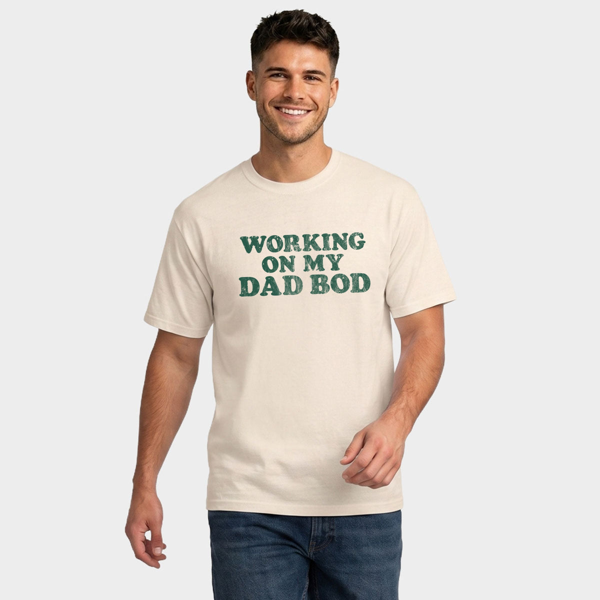 Working On My Dad Bod - Men's Garment Dyed Graphic T-Shirt