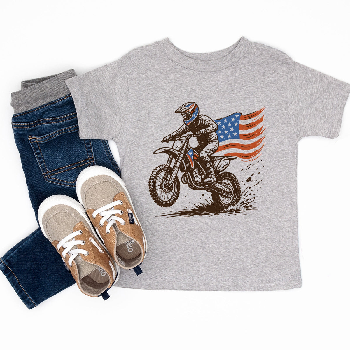 Dirtbike America - Toddler Short Sleeve Graphic T-Shirt