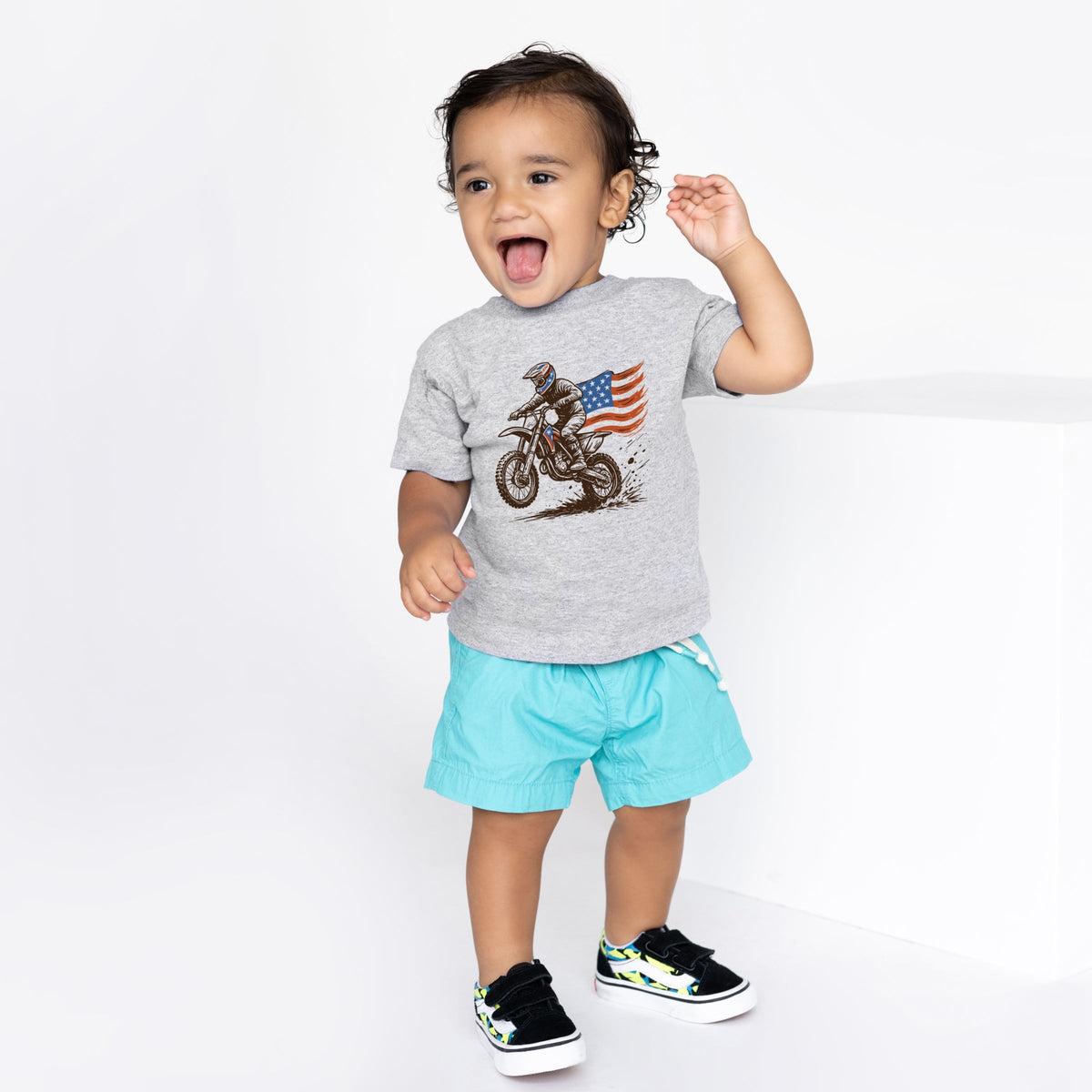 Dirtbike America - Toddler Short Sleeve Graphic T-Shirt