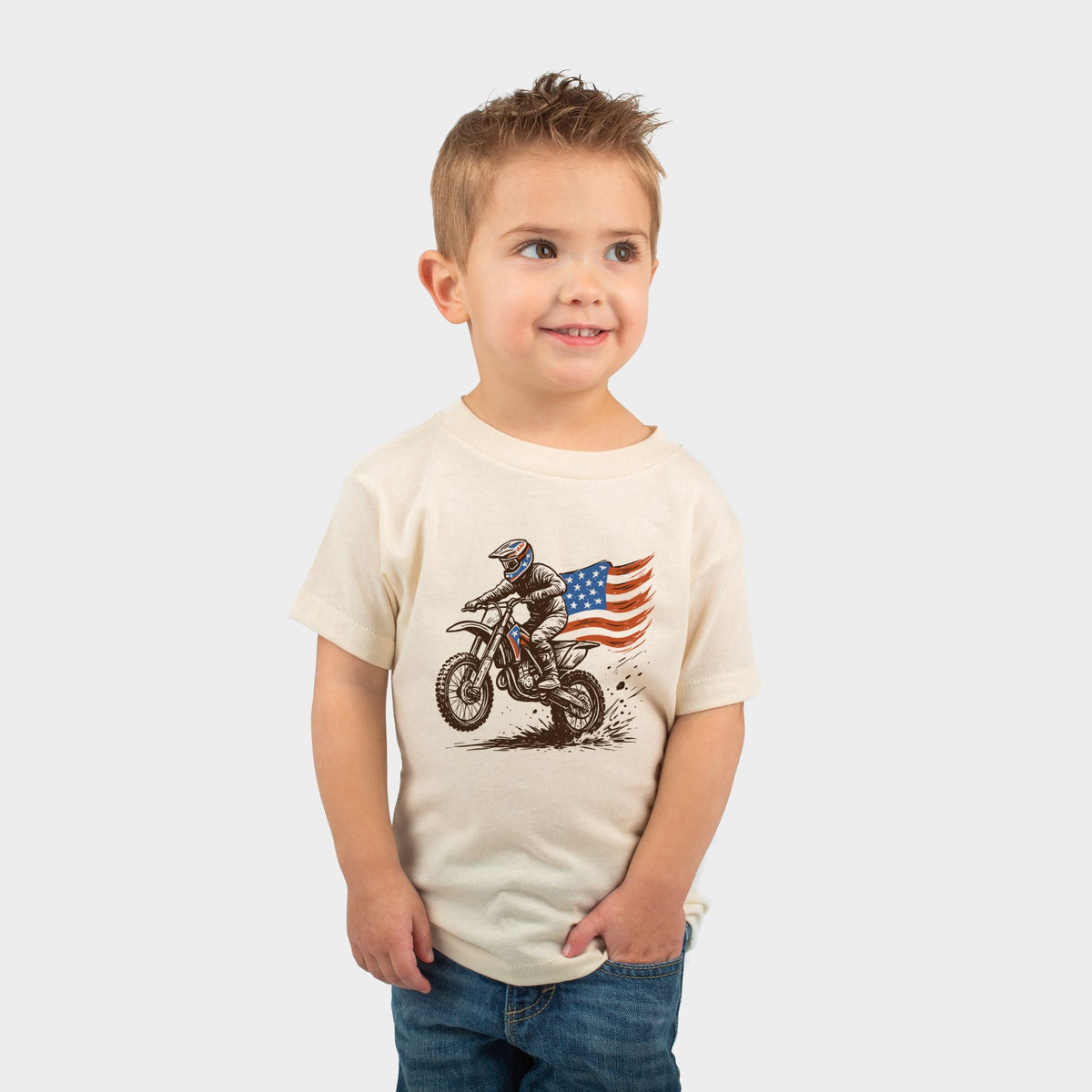 Dirtbike America - Toddler Short Sleeve Graphic T-Shirt