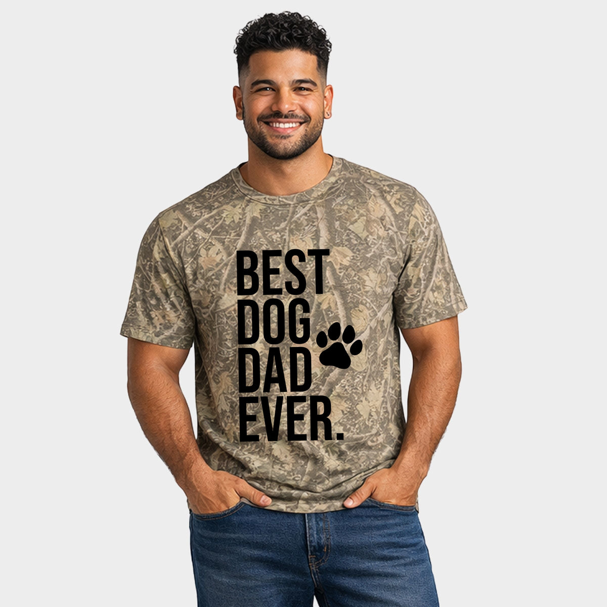 Best Dog Dad Ever Paw - Men's Heavyweight Crew