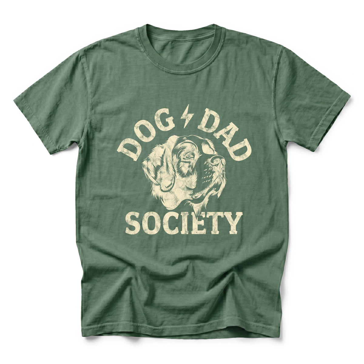 Dog Dad Society Distressed - Men's Garment Dyed Graphic T-Shirt
