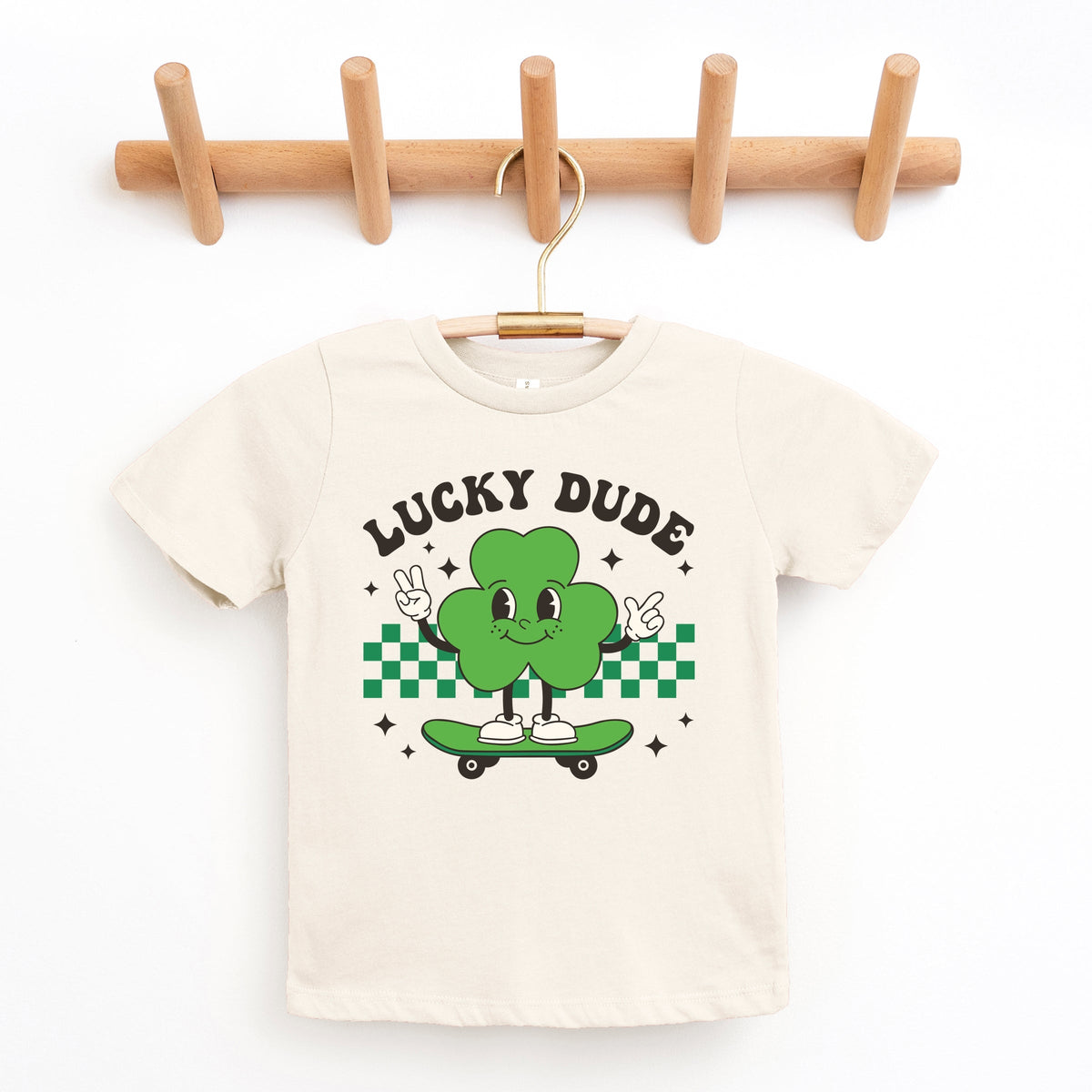 Lucky Dude Skateboard - Youth Short Sleeve Graphic T-Shirt