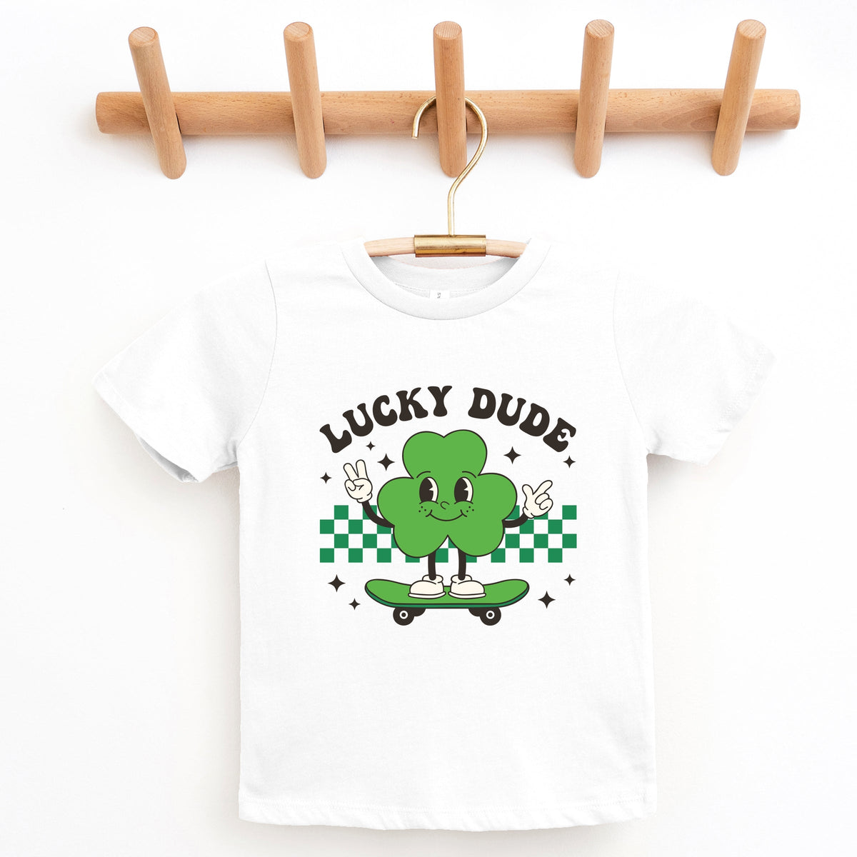 Lucky Dude Skateboard - Youth Short Sleeve Graphic T-Shirt