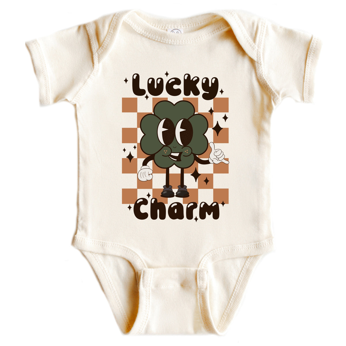 Lucky Charm Checkered - Baby Short Sleeve Graphic Bodysuit